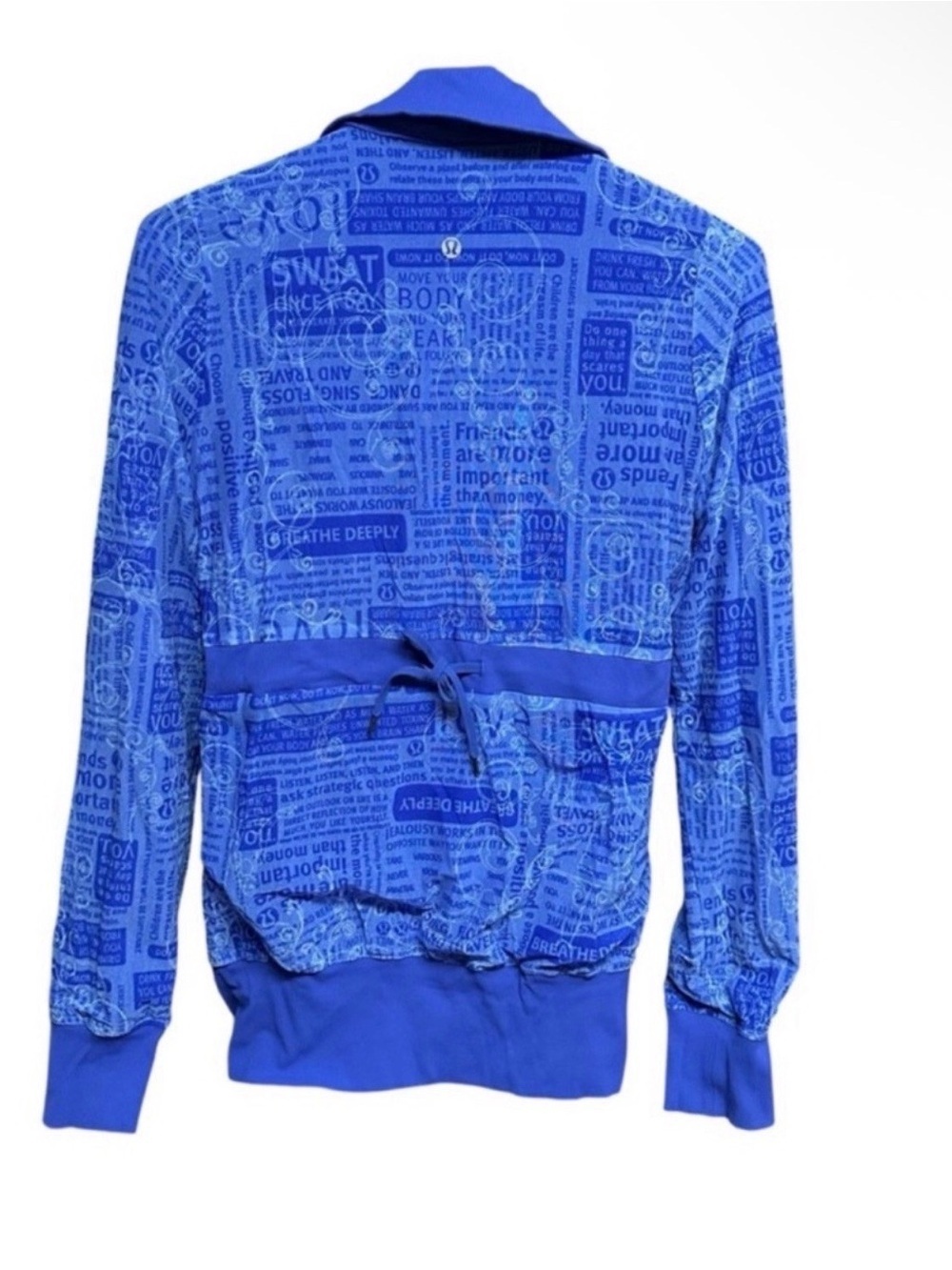 Lululemon Define Jacket Blue Manifesto Print Luon Full Zip Size 4 - Picture 5 of 10